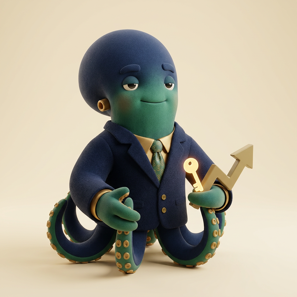 OctoClaw — tadbirkor-sakkizoyoq, xizmat maskoti